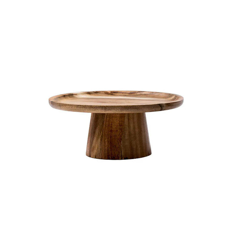 Rustic Acacia Pedestal Plate
