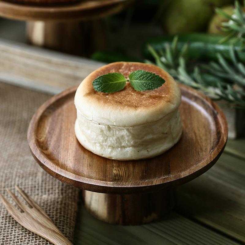 Rustic Acacia Pedestal Plate