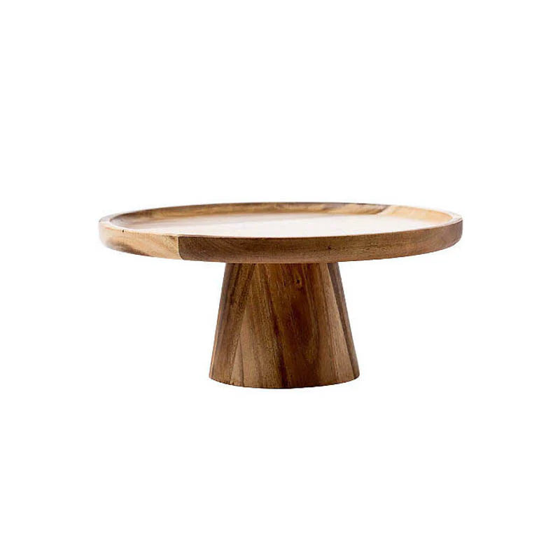 Rustic Acacia Pedestal Plate