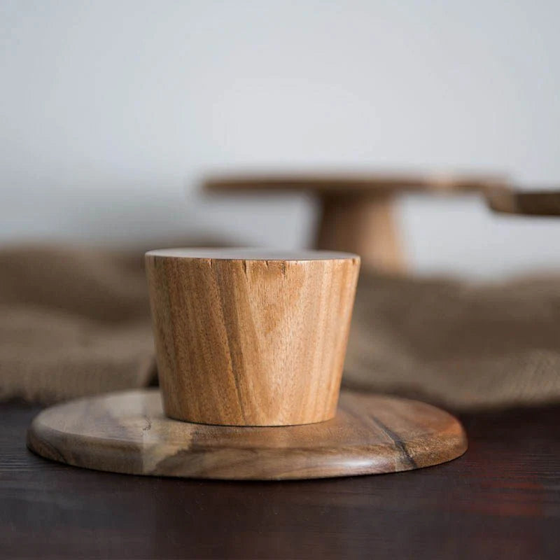 Rustic Acacia Pedestal Plate