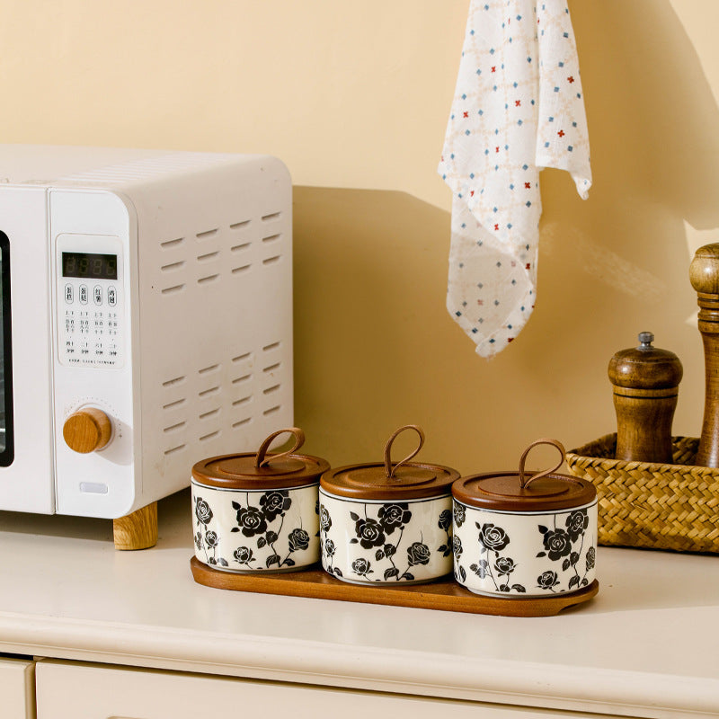 Roselle Vintage Ceramic Jar Set