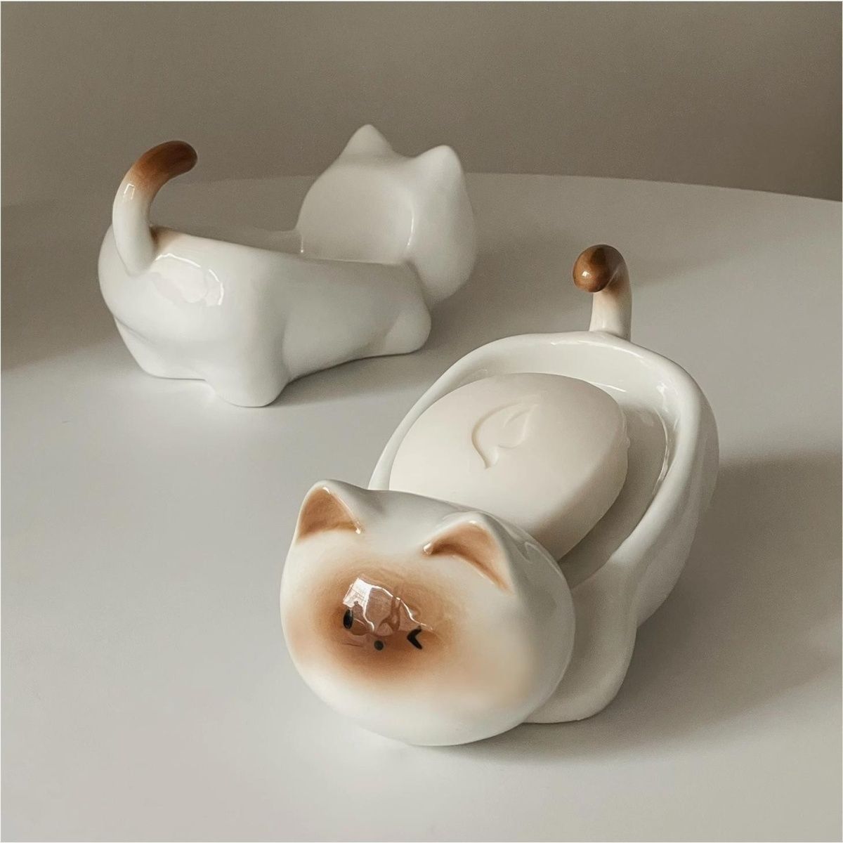 Ceramic Cat Soap Dish