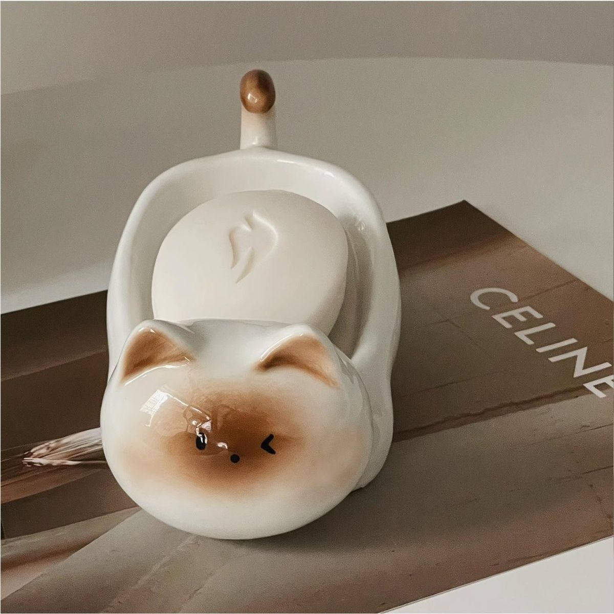 Ceramic Cat Soap Dish