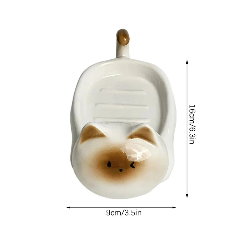Ceramic Cat Soap Dish