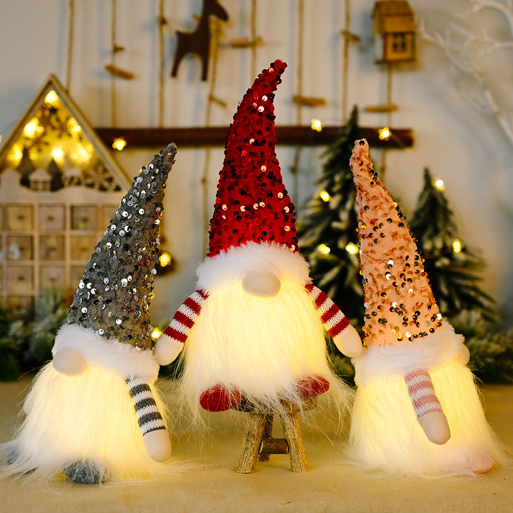 Sequin Illuminated Christmas Gnome