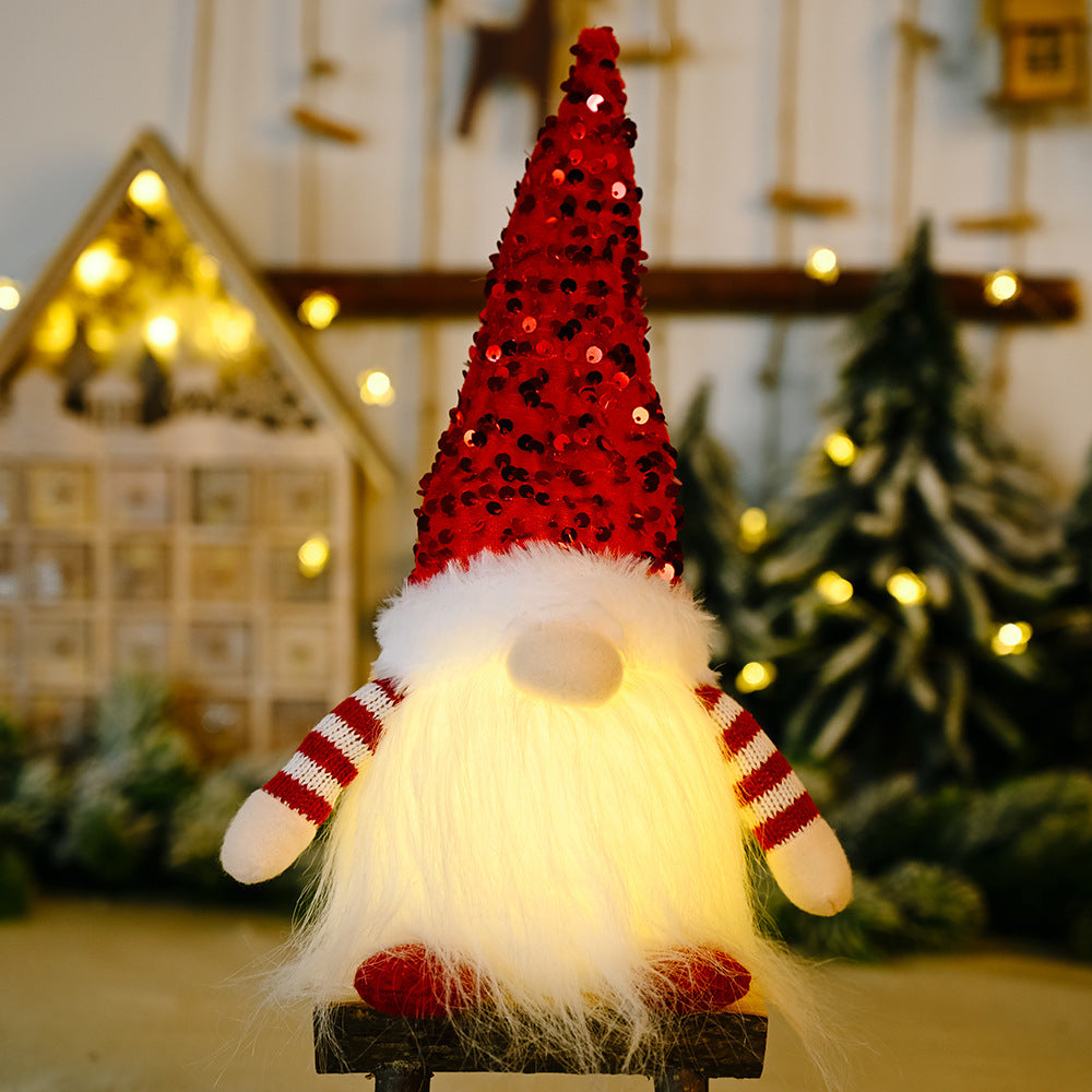 Sequin Illuminated Christmas Gnome