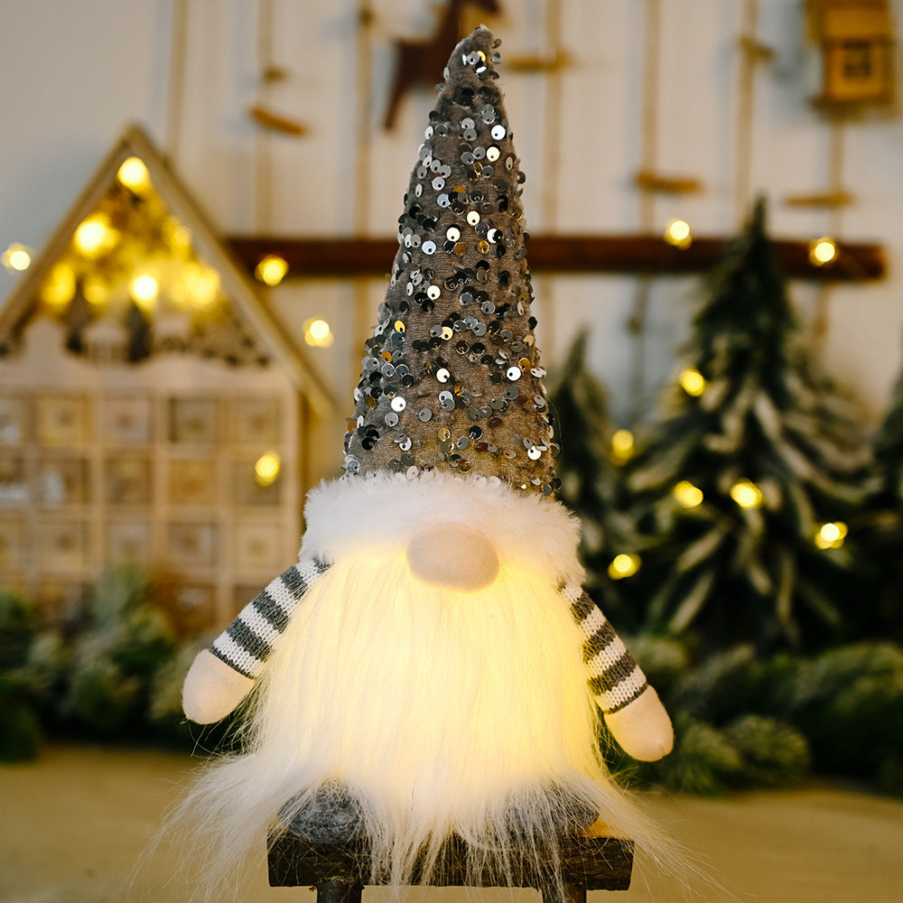 Sequin Illuminated Christmas Gnome
